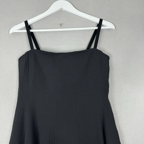 Theory Womens Dress 4 Black Trelle Rosina Crepe Corset Bust Cocktail Asymmetric - Picture 2 of 13